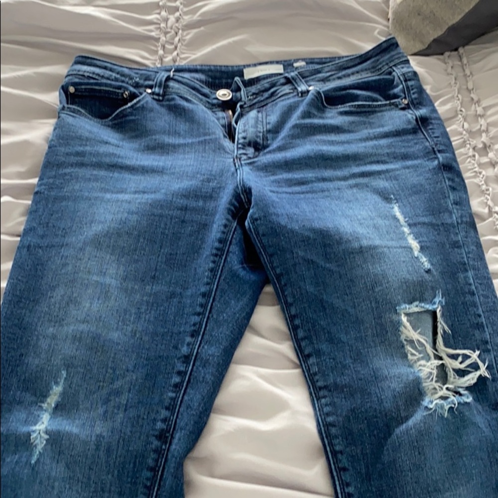 Stretchy Distressed Jeans Raw Hem. A Loves A 27